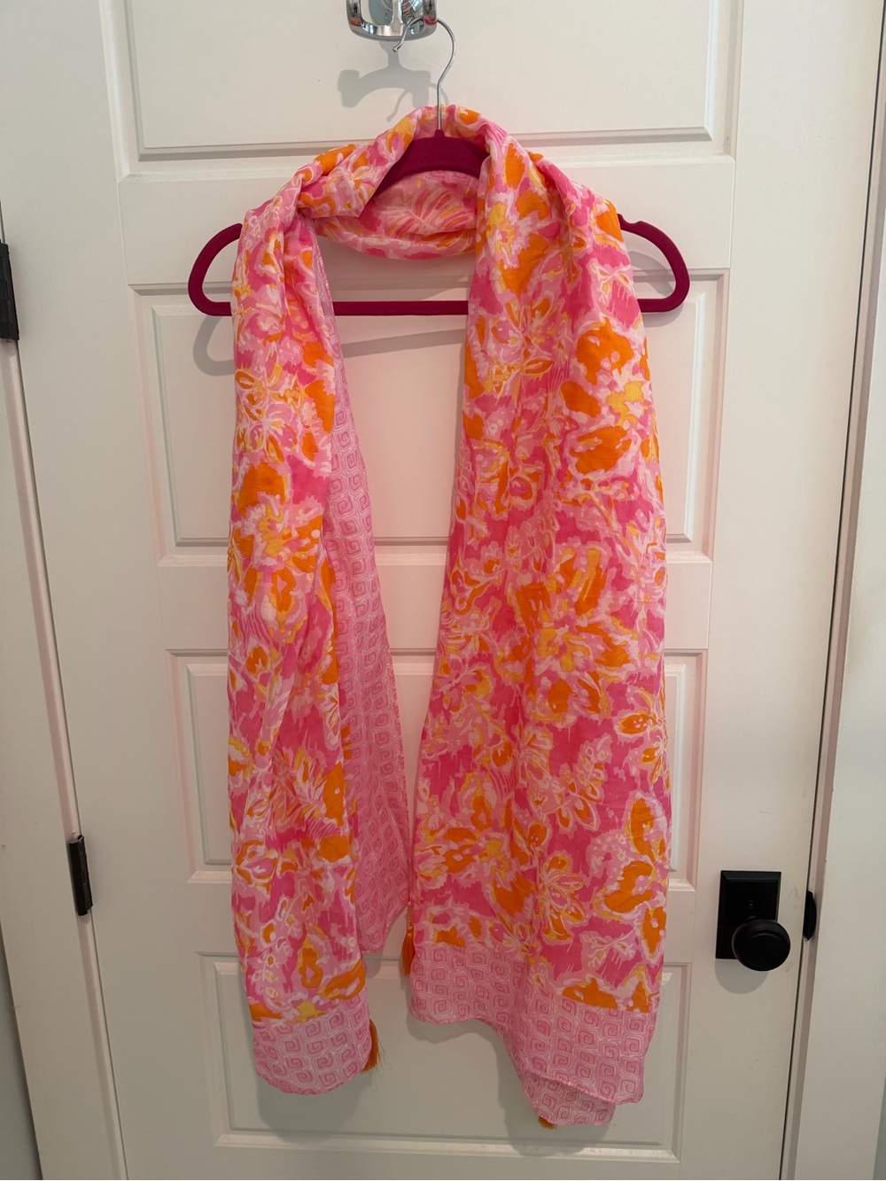 Lilly Pulitzer Pink & Coral Scarf/Sarong EUC